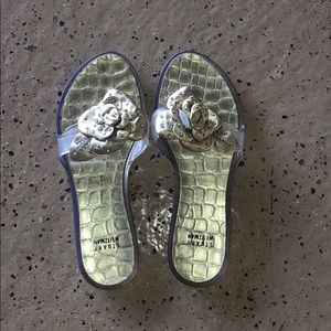 Stuart Whitman Gold Flip Flops